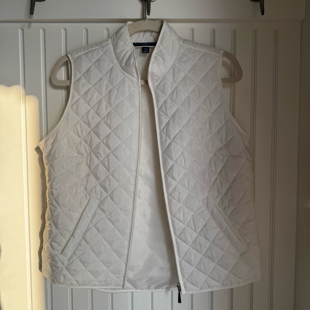 Karen Scott Sport White Quilted Coastal Grandma Vest Scandi Girl Cabincore - Picture 4 of 5